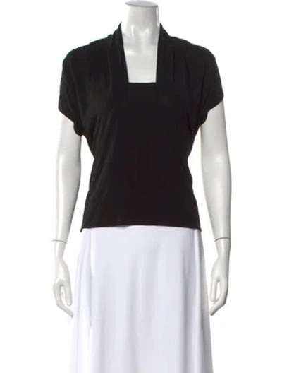 Pre-owned Zero + Maria Cornejo Square Neckline Short Sleeve Top In Black
