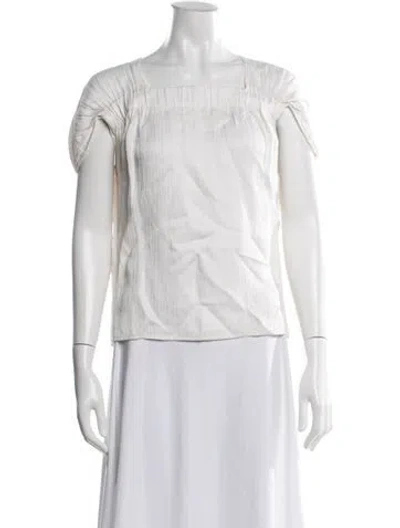 Pre-owned Zero + Maria Cornejo Square Neckline Short Sleeve Top In White