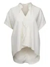 Zero + Maria Cornejo Stand-collar Blouse In White