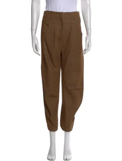 Pre-owned Zero + Maria Cornejo Straight Leg Pants In Brown