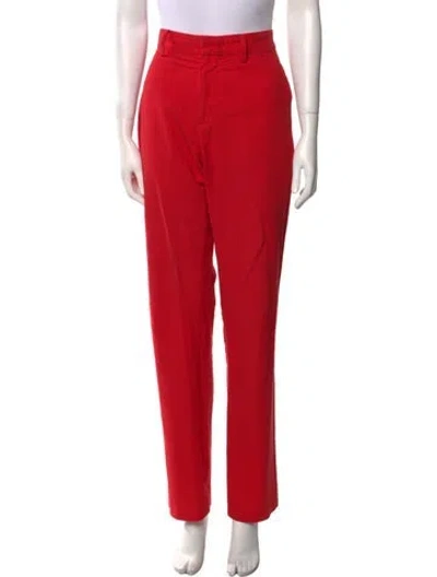 Pre-owned Zero + Maria Cornejo Straight Leg Pants In Red