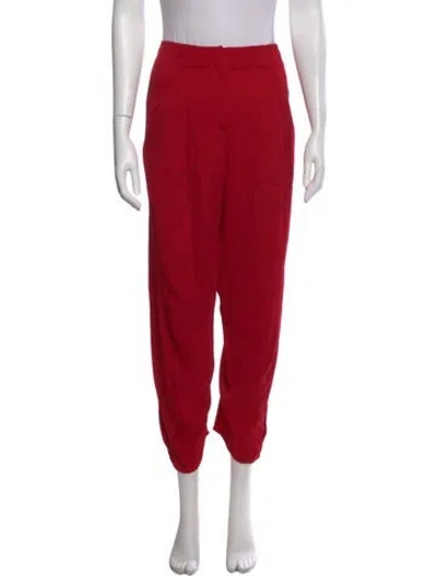 Pre-owned Zero + Maria Cornejo Straight Leg Pants In Red