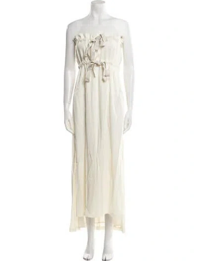 Pre-owned Zero + Maria Cornejo Strapless Long Dress In Neutral