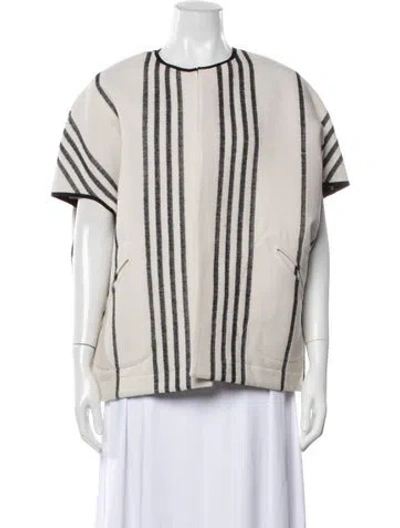 Pre-owned Zero + Maria Cornejo Striped Jacket In Neutrals