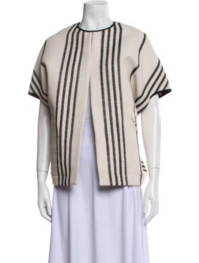 Pre-owned Zero + Maria Cornejo Striped Jacket W/ Tags In Neutral