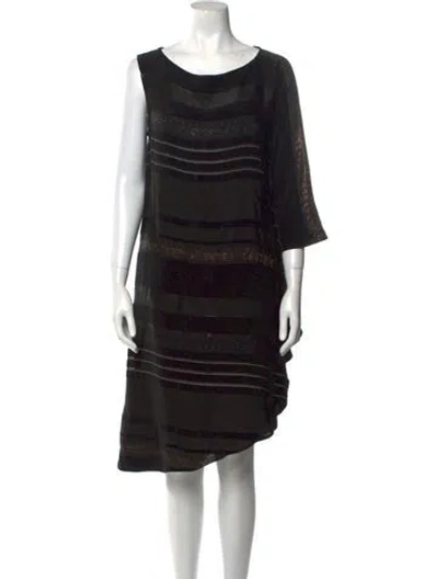 Pre-owned Zero + Maria Cornejo Striped Knee-length Dress In Black