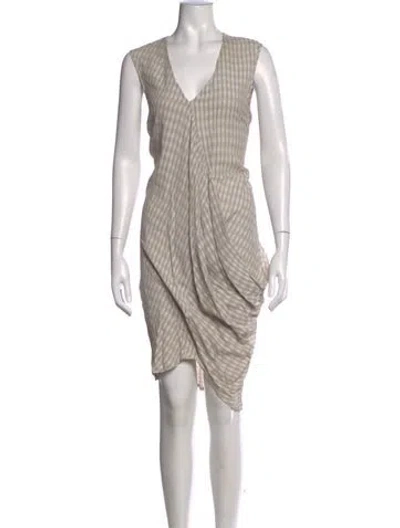 Pre-owned Zero + Maria Cornejo Striped Knee-length Dress In Grey/white