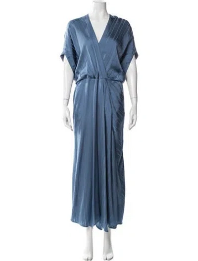 Pre-owned Zero + Maria Cornejo Striped Long Dress In Blue
