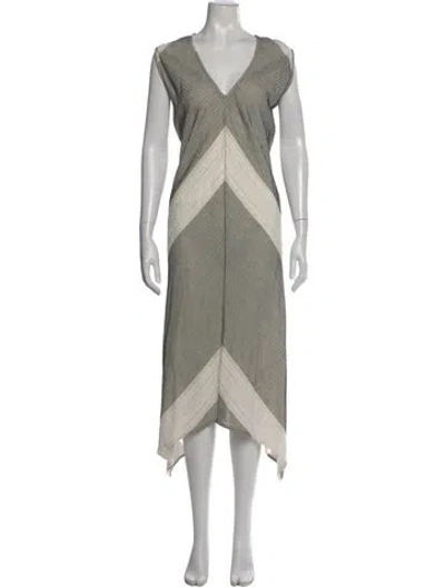 Pre-owned Zero + Maria Cornejo Striped Long Dress In Neutral