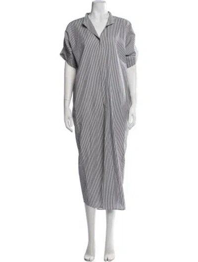 Pre-owned Zero + Maria Cornejo Striped Long Dress W/ Tags In Blue