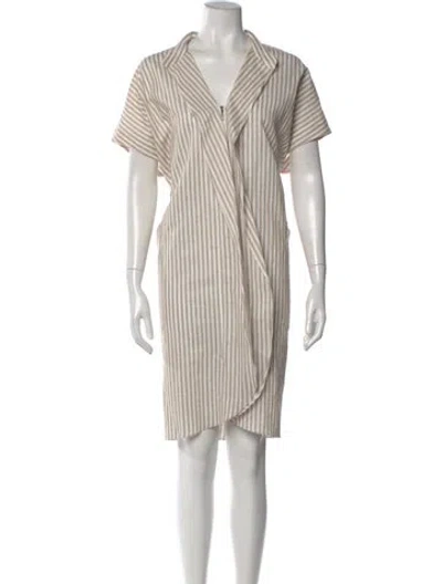 Pre-owned Zero + Maria Cornejo Striped Midi Length Dress In Multi