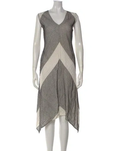 Pre-owned Zero + Maria Cornejo Striped Midi Length Dress In Neutral
