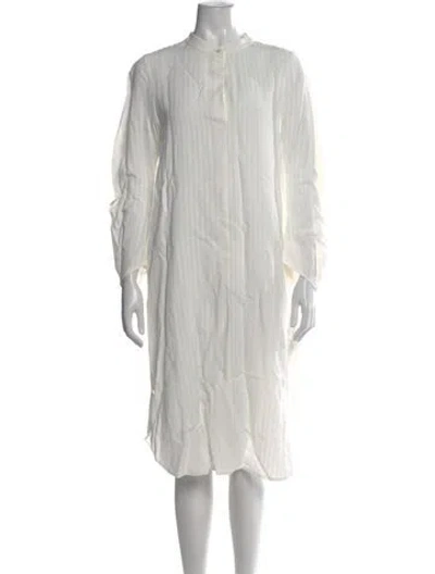 Pre-owned Zero + Maria Cornejo Striped Midi Length Dress W/ Tags In Grey
