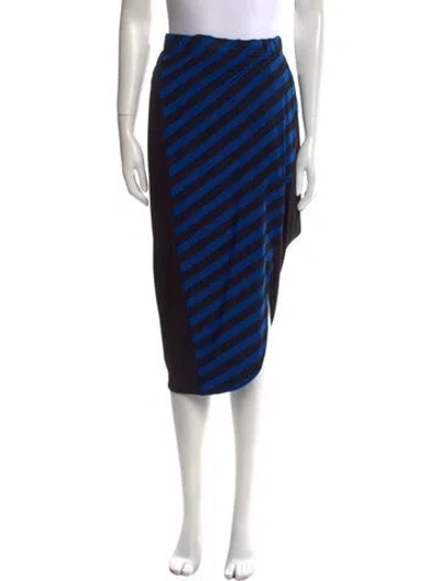 Pre-owned Zero + Maria Cornejo Striped Midi Length Skirt In Black