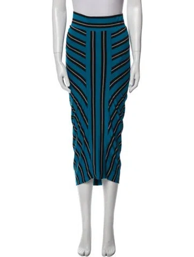 Pre-owned Zero + Maria Cornejo Striped Midi Length Skirt In Blue