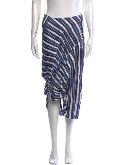 Pre-owned Zero + Maria Cornejo Striped Midi Length Skirt In Blue