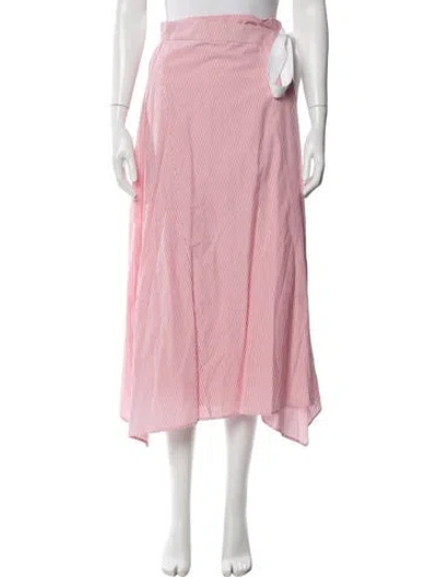 Pre-owned Zero + Maria Cornejo Striped Midi Length Skirt In Pink