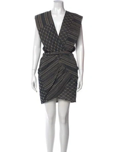 Pre-owned Zero + Maria Cornejo Striped Mini Dress In Black