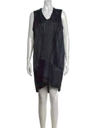 Pre-owned Zero + Maria Cornejo Striped Mini Dress In Black