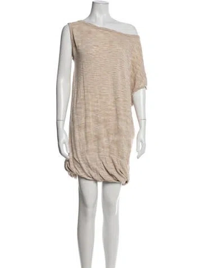 Pre-owned Zero + Maria Cornejo Striped Mini Dress In Neutrals