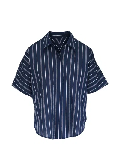 Zero + Maria Cornejo Striped Shirt In Blue
