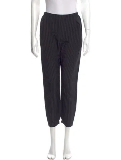 Pre-owned Zero + Maria Cornejo Striped Skinny Leg Pants In Black