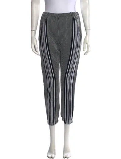 Pre-owned Zero + Maria Cornejo Striped Straight Leg Pants In Black