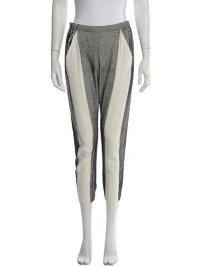 Pre-owned Zero + Maria Cornejo Striped Straight Leg Pants In Black