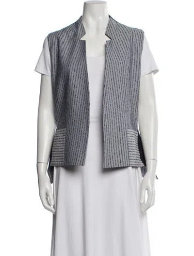 Pre-owned Zero + Maria Cornejo Striped Vest In White