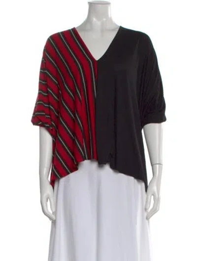 Pre-owned Zero + Maria Cornejo Striped V-neck Top In Multi