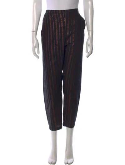 Pre-owned Zero + Maria Cornejo Striped Wide Leg Pants In Black