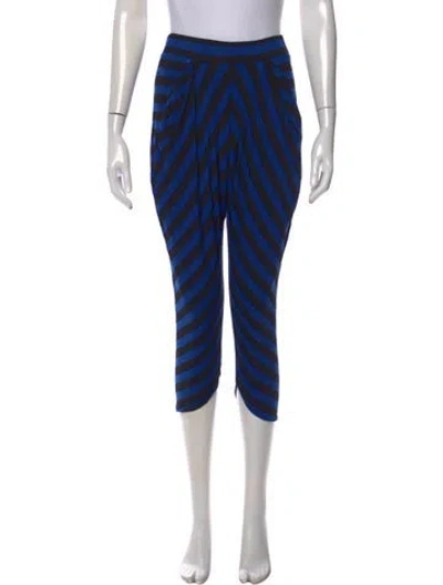 Pre-owned Zero + Maria Cornejo Striped Wide Leg Pants In Blue