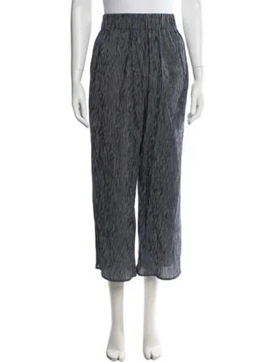 Pre-owned Zero + Maria Cornejo Striped Wide Leg Pants In Blue