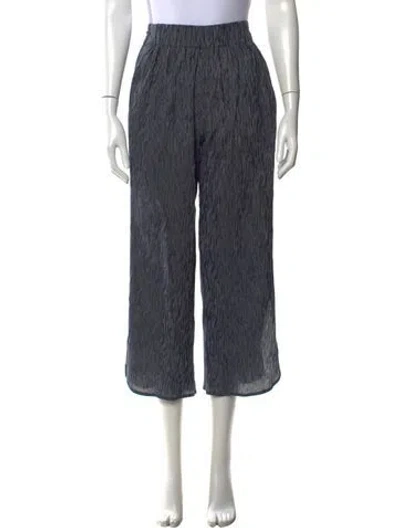 Pre-owned Zero + Maria Cornejo Striped Wide Leg Pants In Blue
