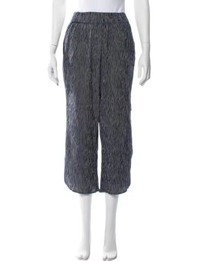 Pre-owned Zero + Maria Cornejo Striped Wide Leg Pants In Blue