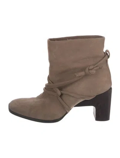 Pre-owned Zero + Maria Cornejo Suede Boots In Brown