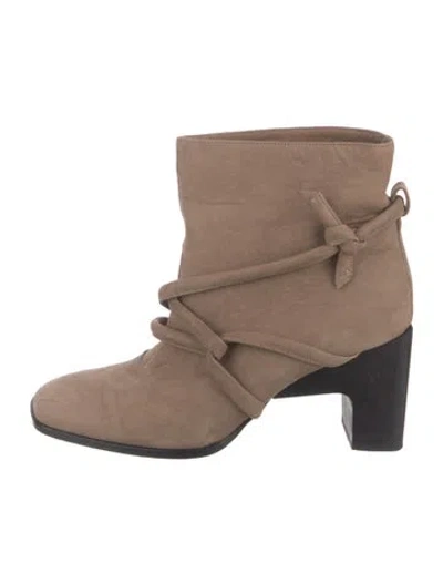 Pre-owned Zero + Maria Cornejo Suede Boots In Brown