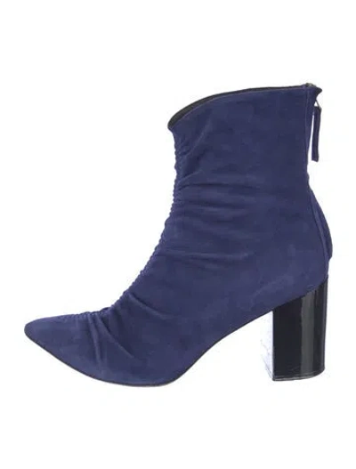 Pre-owned Zero + Maria Cornejo Suede Sock Boots In Blue