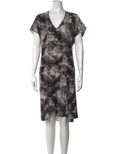 Pre-owned Zero + Maria Cornejo Tie-dye Print Midi Length Dress In Black