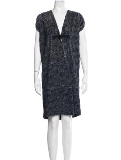 Pre-owned Zero + Maria Cornejo Tweed Pattern Coat W/ Tags In Blue
