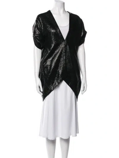Pre-owned Zero + Maria Cornejo Tweed Pattern Jacket In Black
