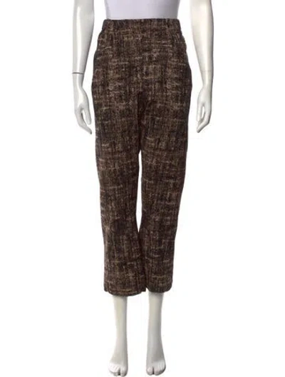 Pre-owned Zero + Maria Cornejo Tweed Pattern Wide Leg Pants In Neutral