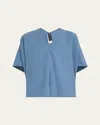 Zero + Maria Cornejo V-neck Short-sleeve Circle Top In Blue