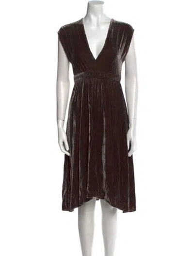 Pre-owned Zero + Maria Cornejo Velvet Knee-length Dress In Brown