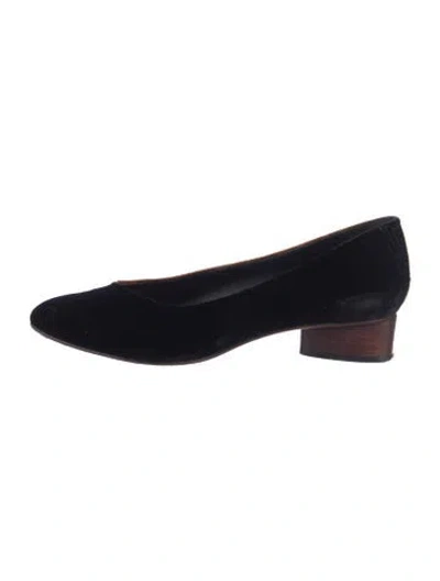 Pre-owned Zero + Maria Cornejo Velvet Pumps In Black