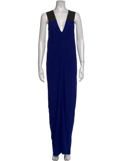 Pre-owned Zero + Maria Cornejo Vintage Long Dress In Blue