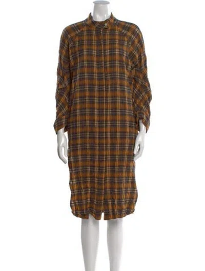 Pre-owned Zero + Maria Cornejo Virgin Wool Knee-length Dress In Orange