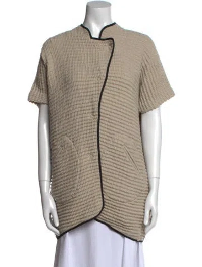 Pre-owned Zero + Maria Cornejo Virgin Wool Mock Neck Sweater In Neutral