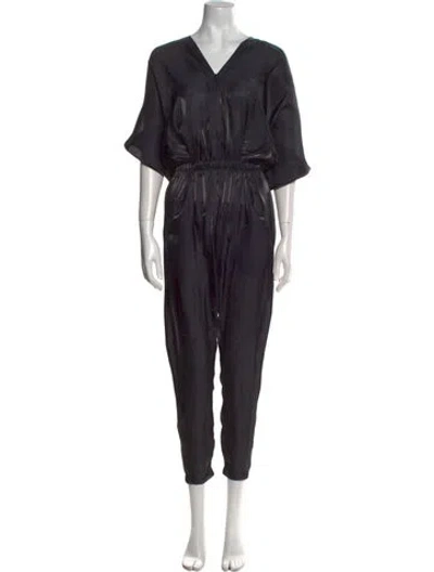 Pre-owned Zero + Maria Cornejo V-neck Jumpsuit In Black