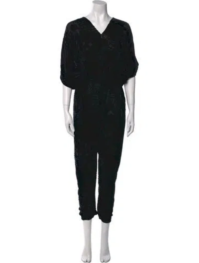 Pre-owned Zero + Maria Cornejo V-neck Jumpsuit In Black